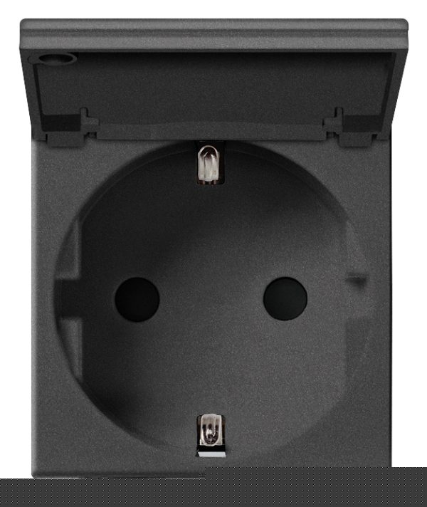 Outlet: Vimar Neve Up, German,  w/Cover, 2M, Grey, Eikon, 250V