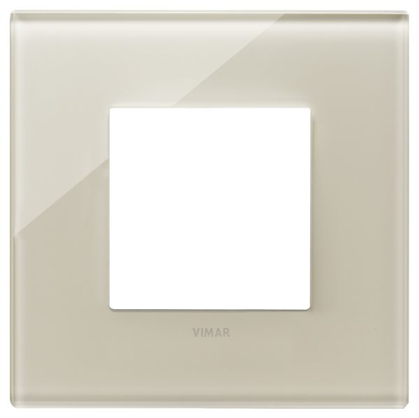 Eikon Exe: 2-Module Cover Plate, Glass, Crystal, Canvas White