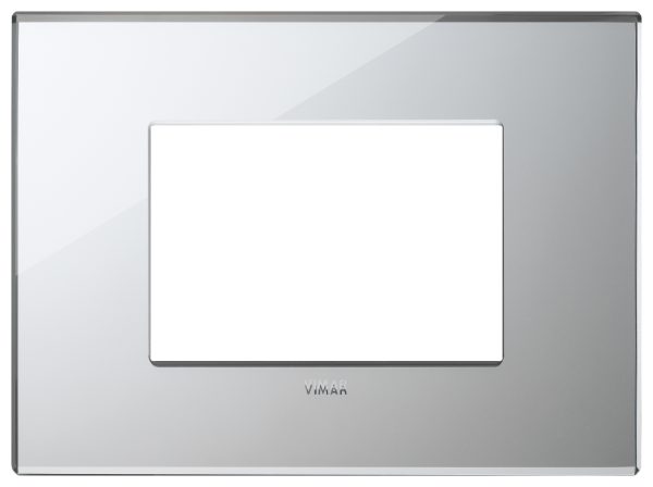 Eikon Exe: 3-Module Glass Cover Plate, Crystal, Ice Silver