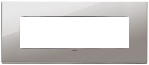 Eikon EXE Plate 7M metal black chrome 7-module cover plate, polished metal, black chrome
