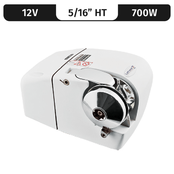 LION 1000, WHITE, 12VDC, 700W 5/16"HT GYPSY, FREE FALL