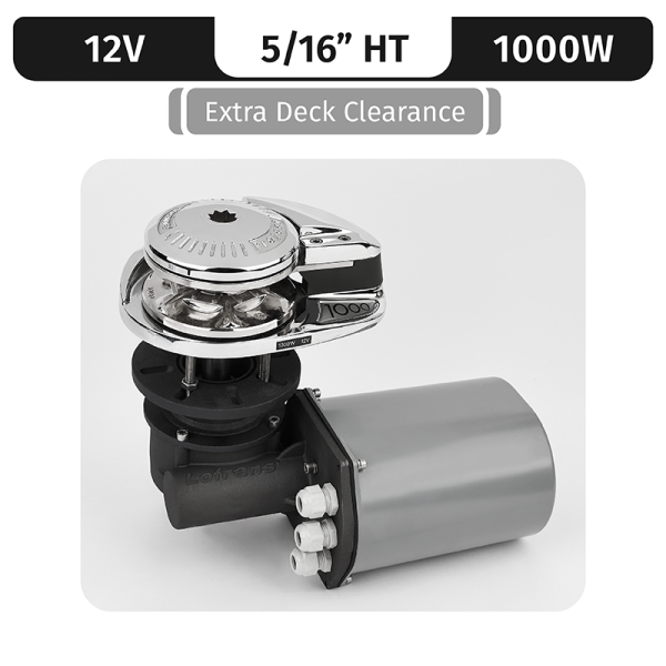 PROJECT 1000/X2, 12VDC, 1000W CAPSTAN, LONG SHAFT, 5/16"HT GYPSY