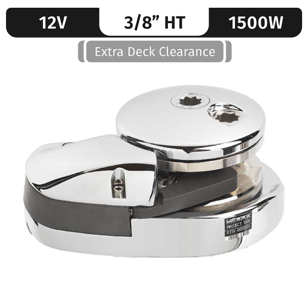 PROJECT 1500/X3, 12VDC, 1500W LOW-PROFILE, LONG SHAFT, 3/8"HT GYPSY