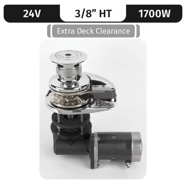 PROJECT 1500/X3, 24VDC, 1700W CAPSTAN, LONG SHAFT, 3/8"HT GYPSY