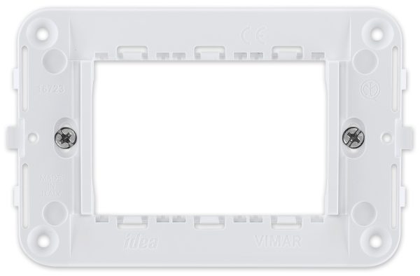 Idea Adapter Frame, 3 Module with Screws, White Can be used for 1M or 2M Arke Powered USBs