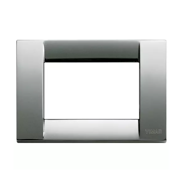 Idea Square Cover Plate, Die-Cast Metal Chrome 36, 3 Modules