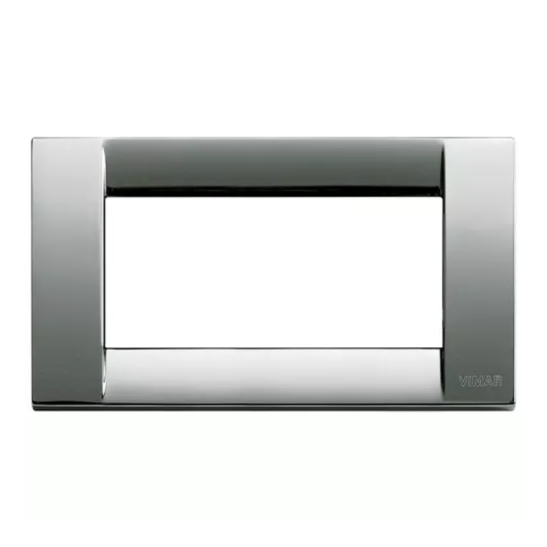 Idea Square Cover Plate, Die-Cast Metal Chrome 36, 4 Modules
