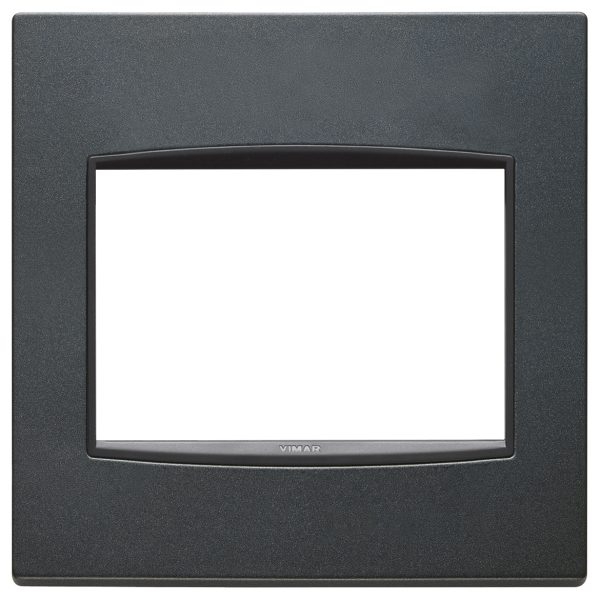 Eikon: 2-Module British Standard 3-Module Classic Cover Plate, Bright Matt Anthracite