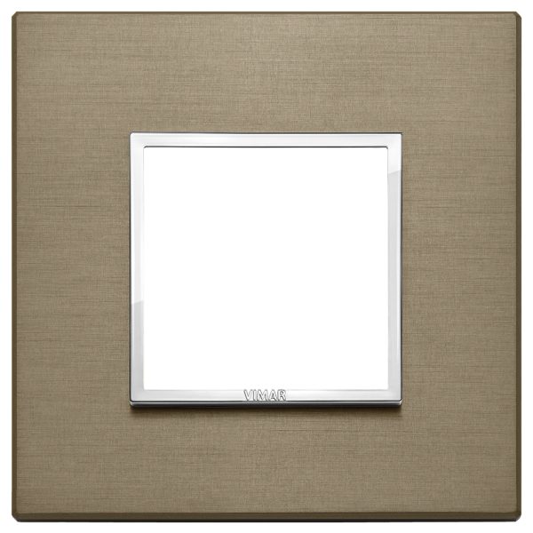 EIKON EVO: 2-Module Cover Plate,  Aluminium, Dark Bronze