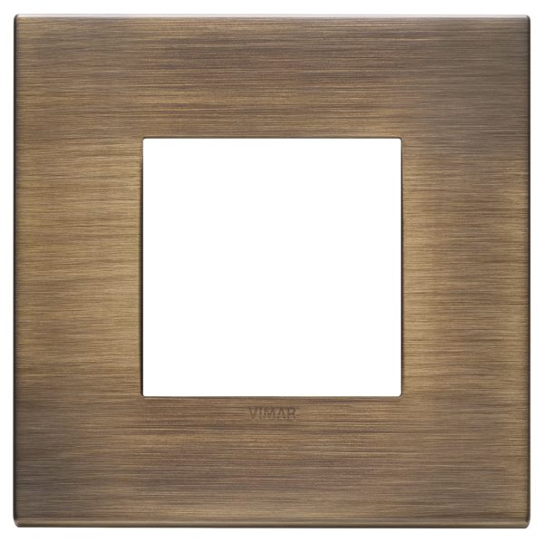 Eikon Exe: 2 Module Cover Plate, Metal Antique Brushed Bronze