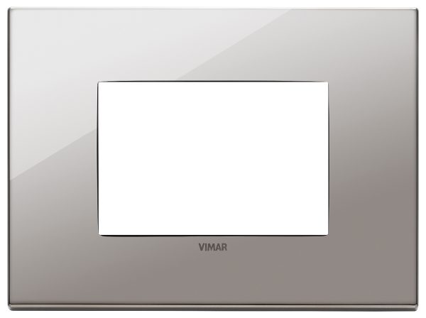 Eikon EXE: 3-Module Cover Plate, Polished Metal, Black Chrome