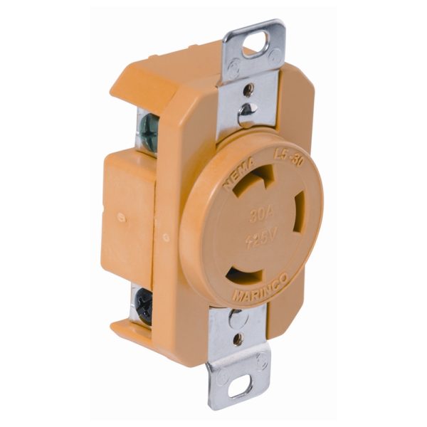 RECEPTACLE NYLON YELLOW