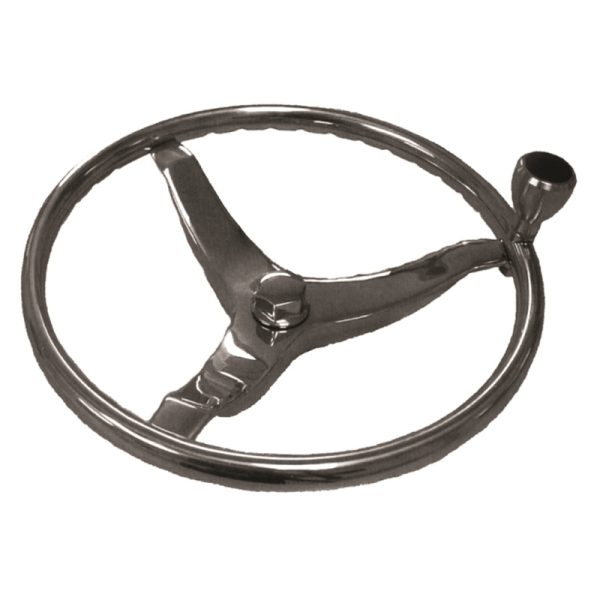STEERING WHEEL SS W/KNOB & 1/2"NUT 15""