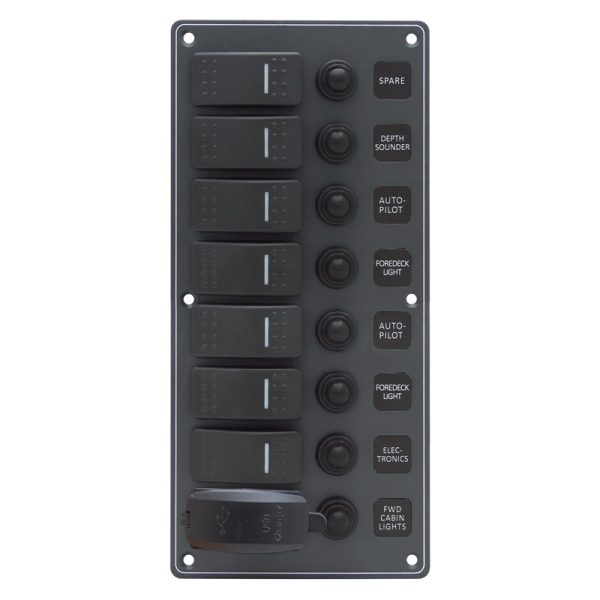 SWITCH PANEL ILUM/ROCKER 7G W/BREAKER