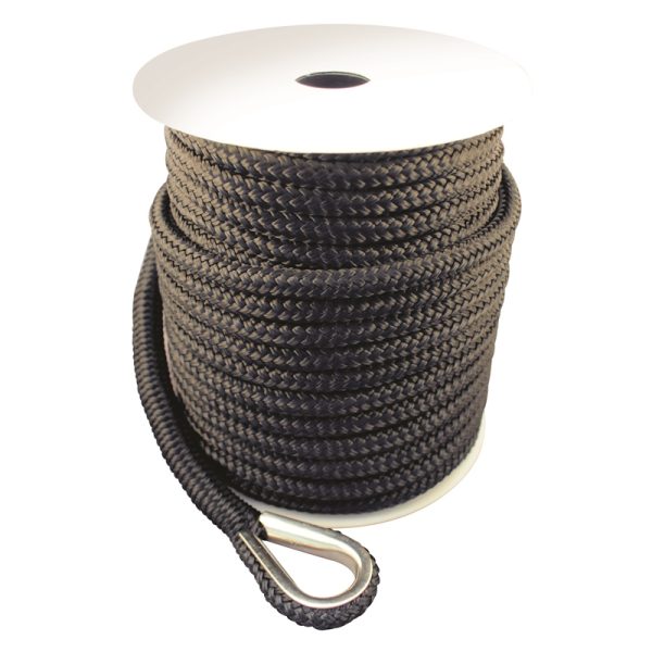 ANCHOR LINE NYL DBL/BRD 1/2"X150' BLK
